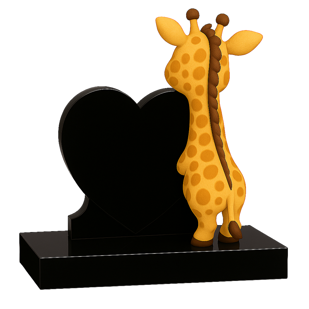 Giraffe Side-On Heart Children's Memorial | MM259