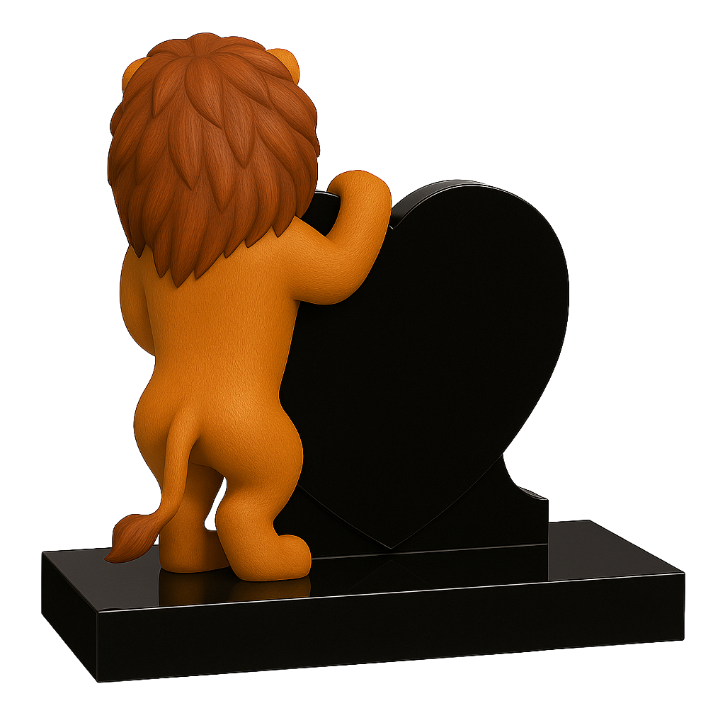 Lion Side-On Heart Children's Memorial | MM251