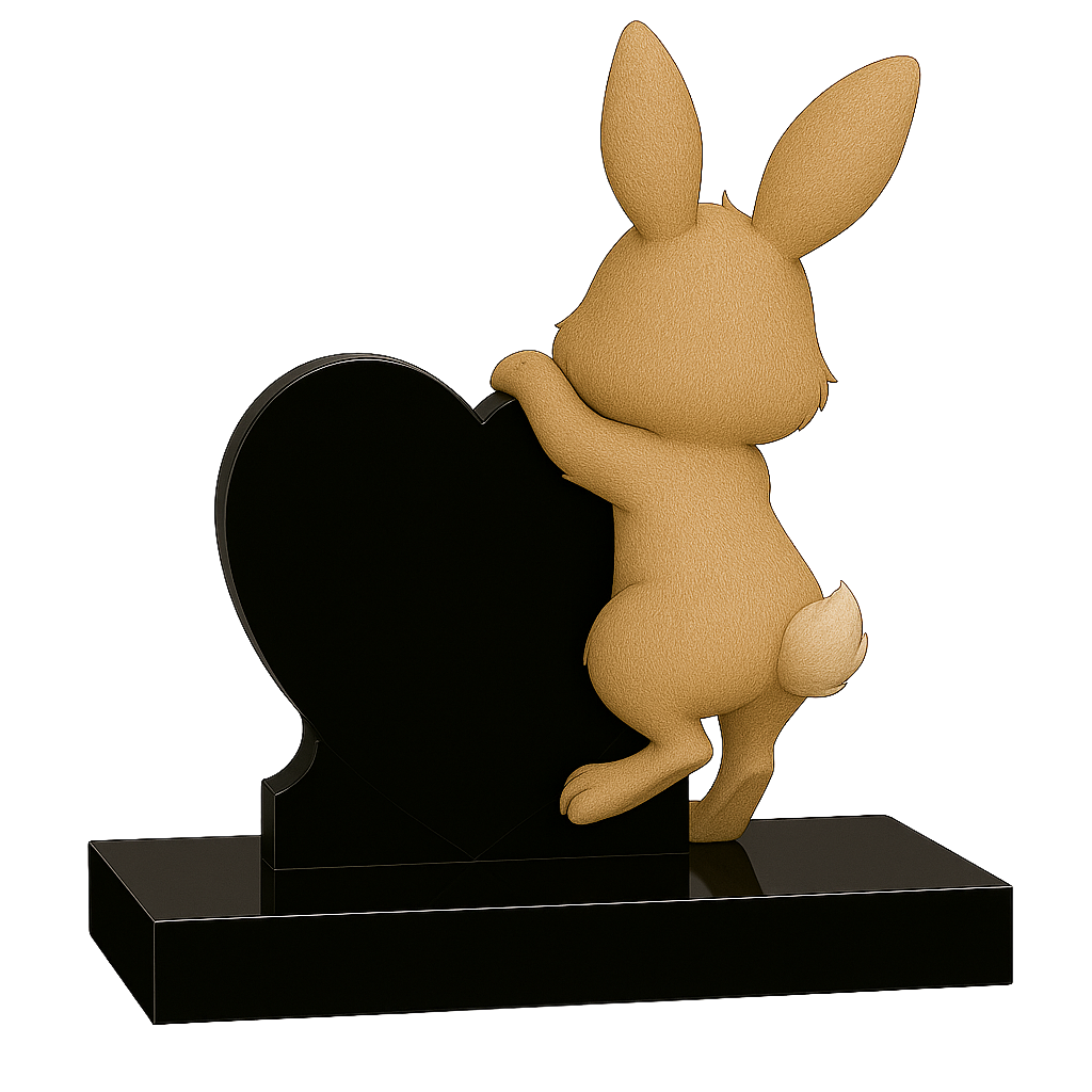 Rabbit Side-On Heart Children's Memorial | MM255