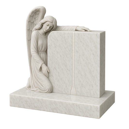 Angelus Kneeling Angel & Open Book Headstone | MM081