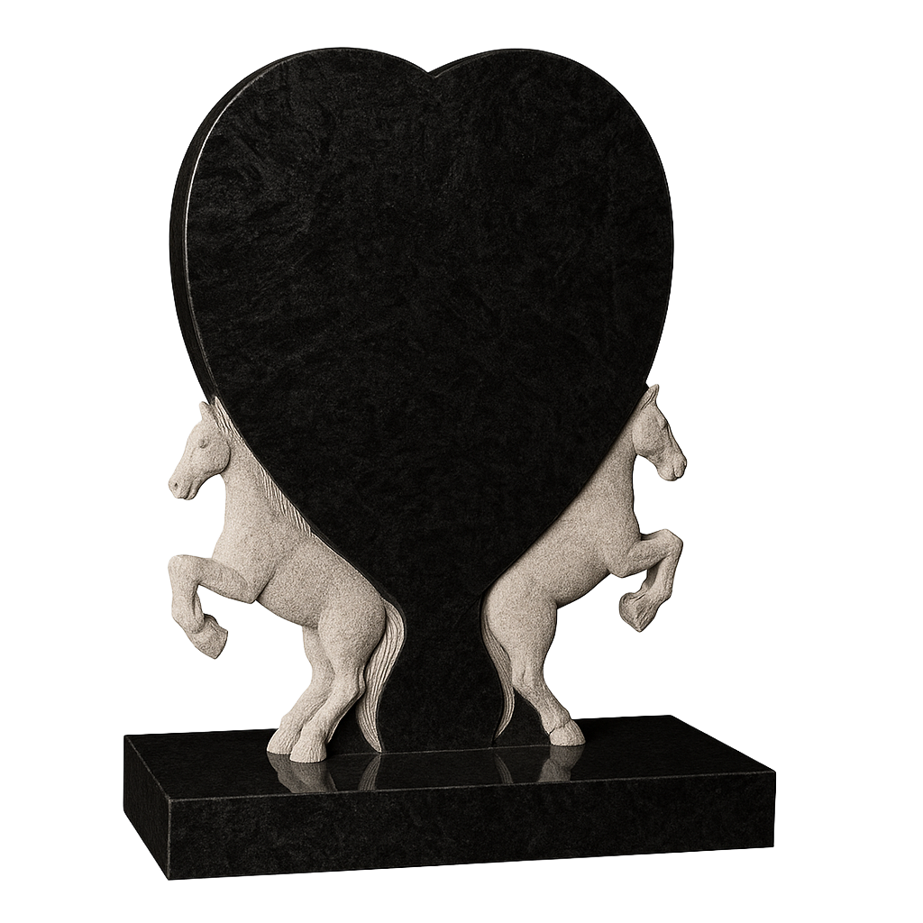 Equina Horse & Heart Headstone | MM098
