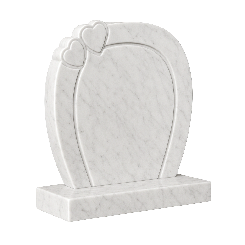 Valentia Heart Detail Headstone with Horseshoe Panel | MM046