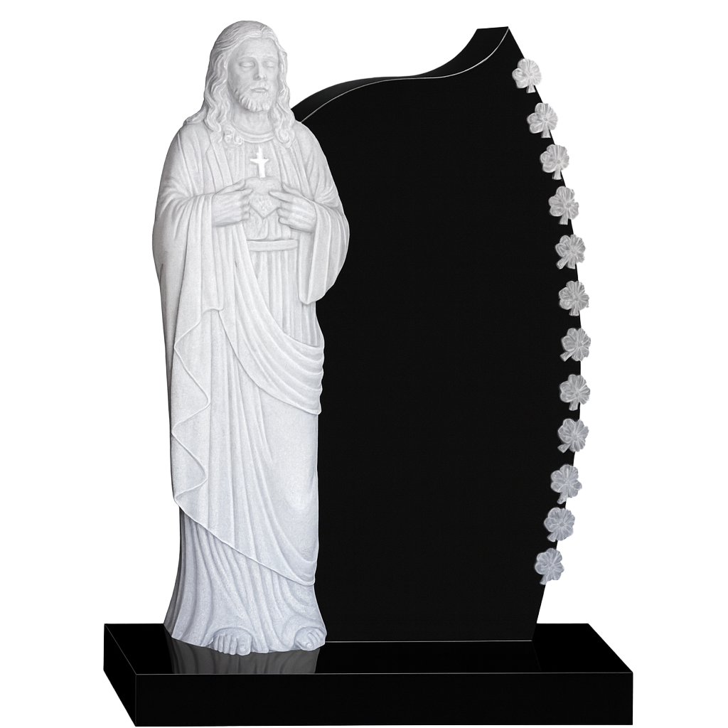 Sacred Trinity Sacred Heart & Shamrock Headstone | MM071