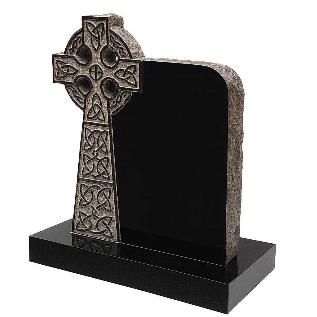 Claddagh Celtic Cross Headstone with Rope Detail | MM037