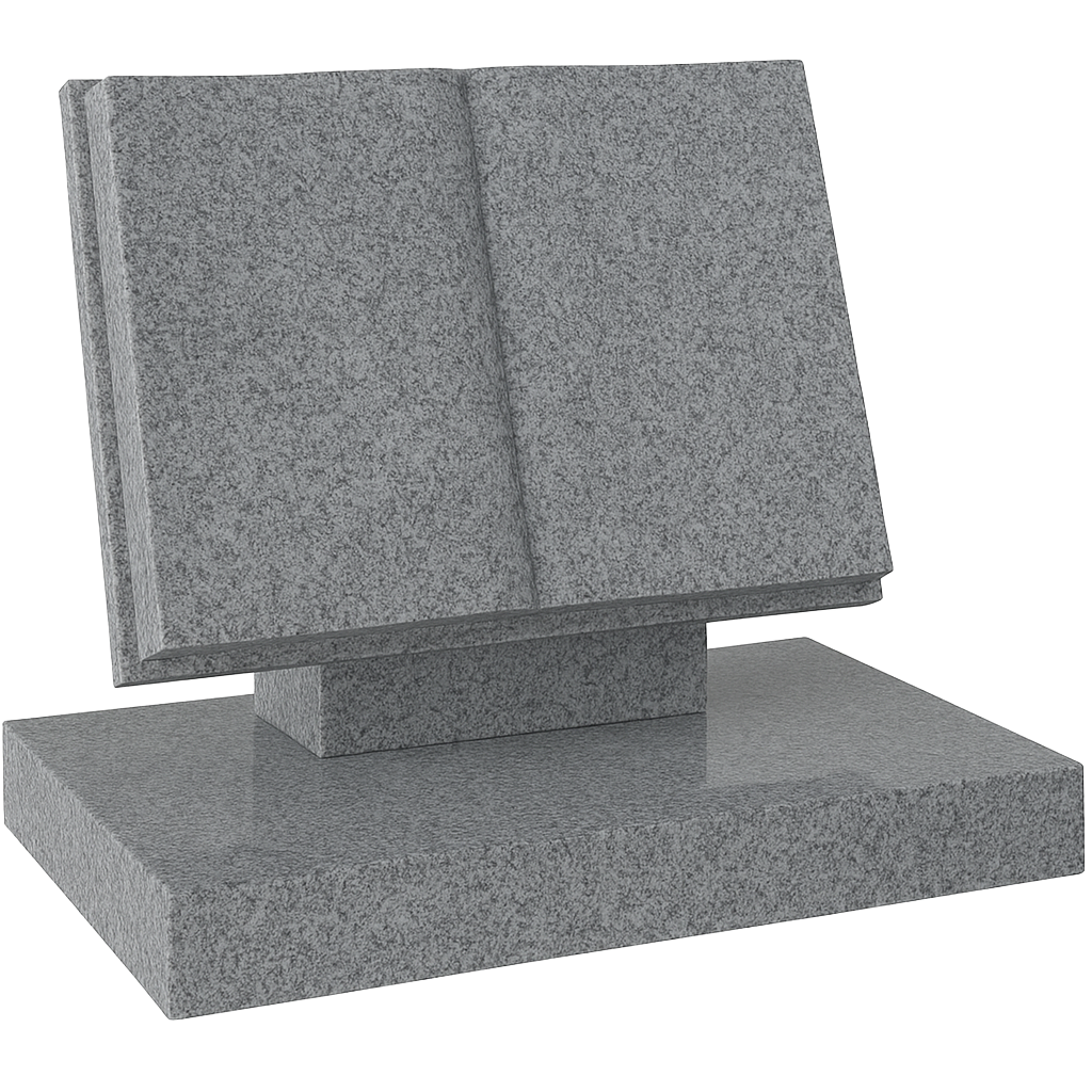 Liberna Open Book Headstone with Curved Pages | MM075