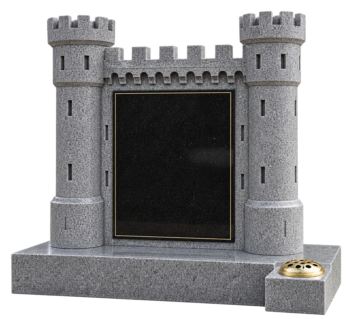 Castella 3D Castle Shaped Granite Headstone | MM265
