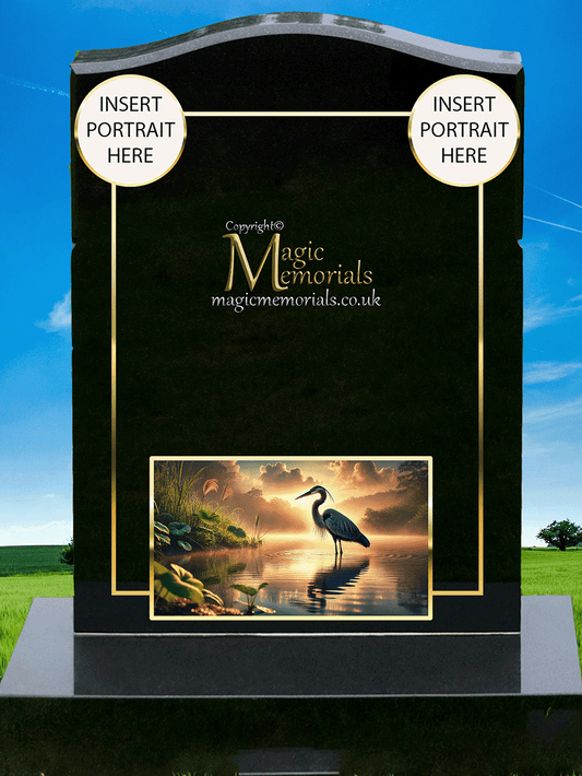 Bird Lover Memorial Headstone crafted from premium granite, featuring a beautifully engraved bird design. A heartfelt tribute for those who cherished birds and nature, fully customisable with inscriptions and artwork.
