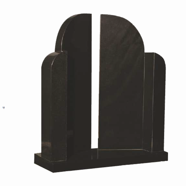 Gates of Heaven granite headstone featuring carved open gates, ideal for two inscriptions, fully customisable with high-resolution images and personal dedications.