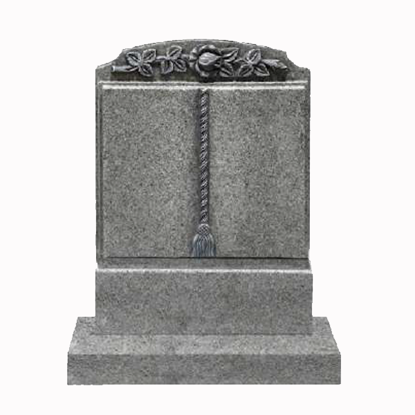 Granite book-style headstone featuring a hand-carved rose design, fully customisable with high-resolution images and personalised inscriptions.