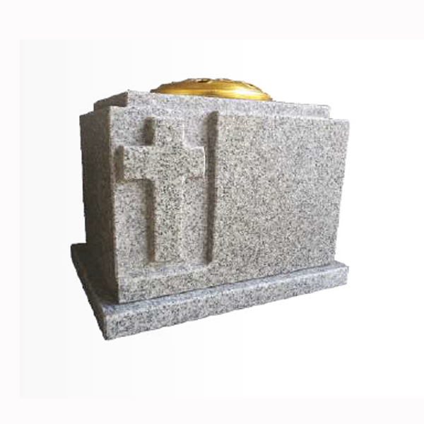 Granite memorial vase with removable flower holder, available in various colours and optionally engraved with name or short inscription.