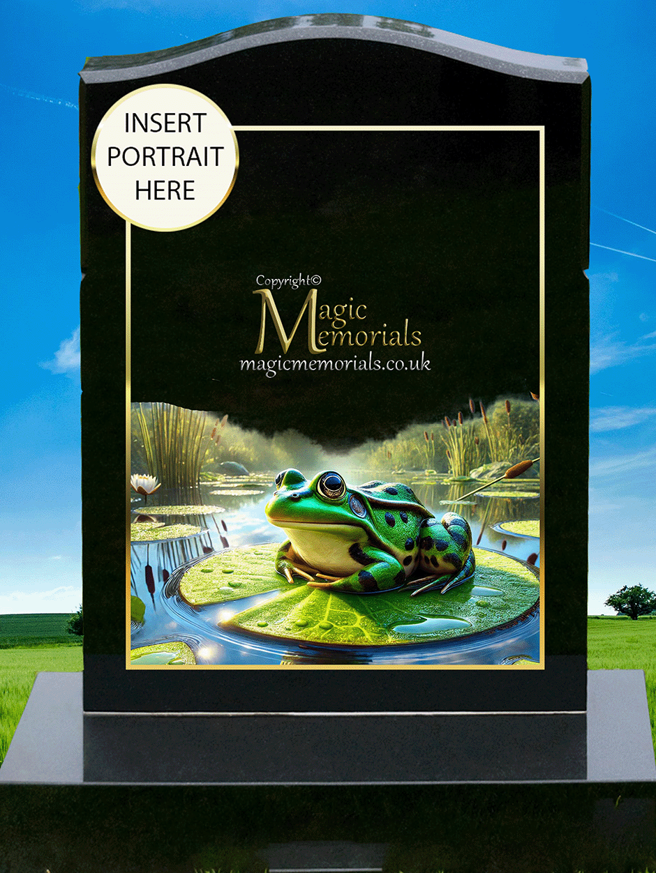 Wild animal memorial headstone crafted from premium granite, featuring a beautifully detailed engraving of a lion, tiger, or wolf. A powerful tribute for wildlife enthusiasts and those who admired nature’s most majestic creatures.