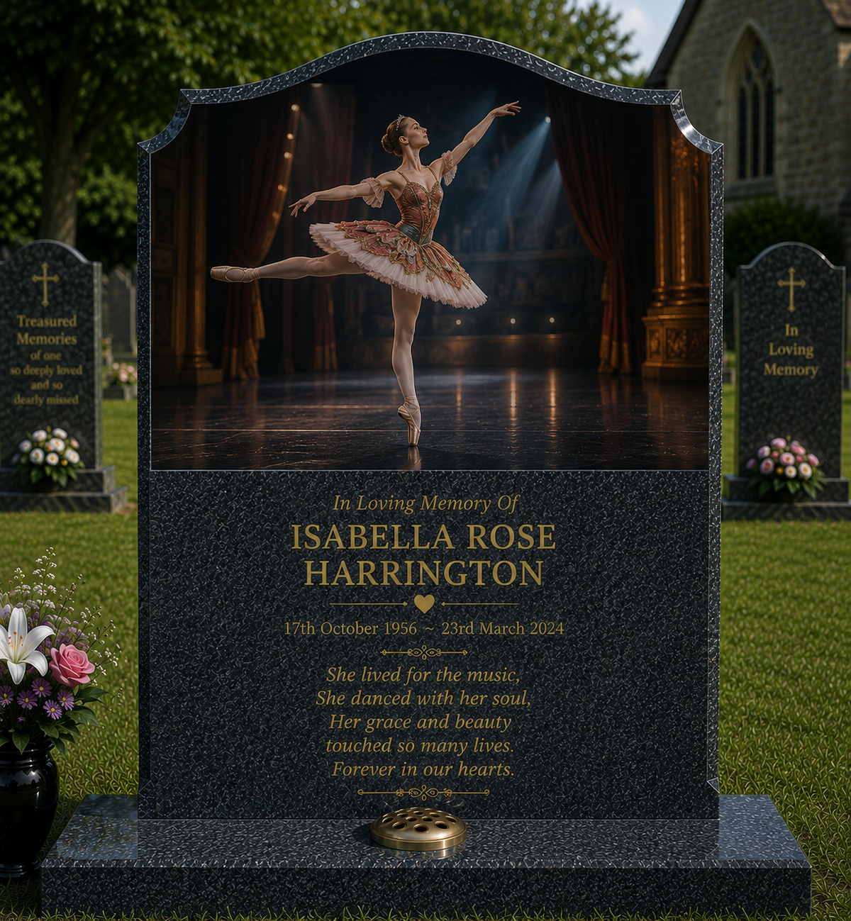 Dance & Performing Arts Memorials Design 5, personalised memorial design by Magic Memorials, HD0916