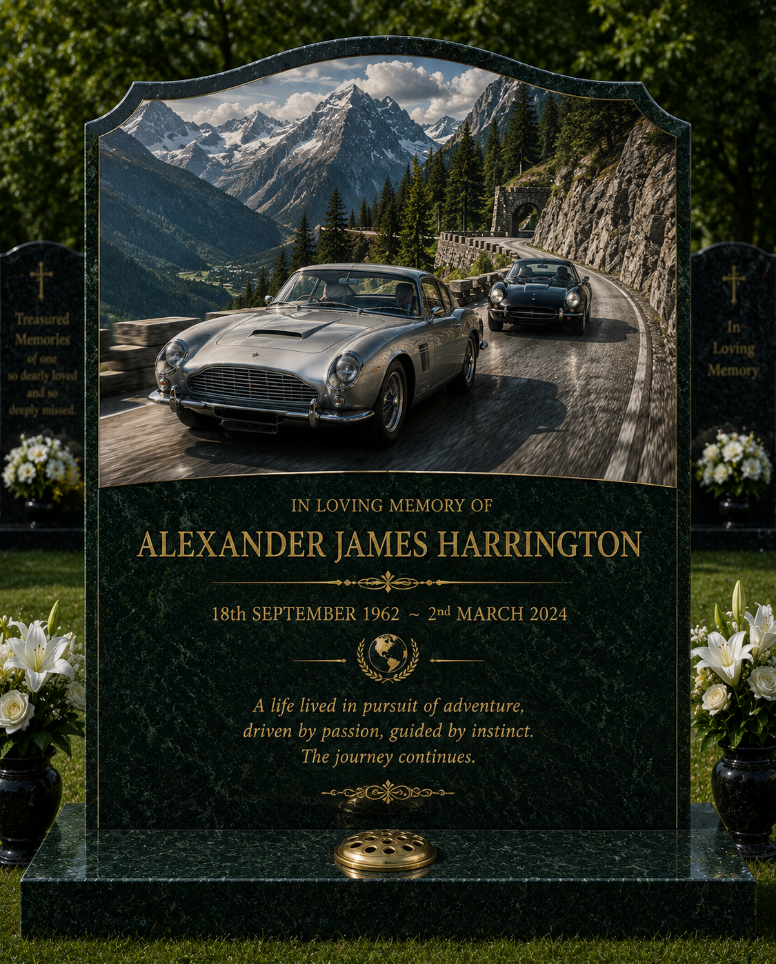 Action & Spy Film Memorials Design 6, personalised memorial design by Magic Memorials, HD0973