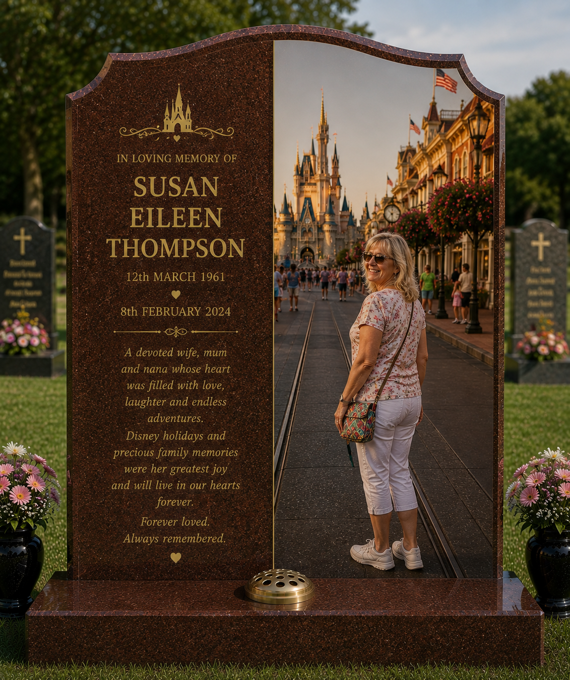 Disney, Animation & Family Film Memorials Design 6, personalised memorial design by Magic Memorials, HD0979