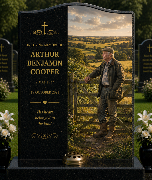 Countryside & Rural Views Memorials Design 2, personalised memorial design by Magic Memorials, HD1048