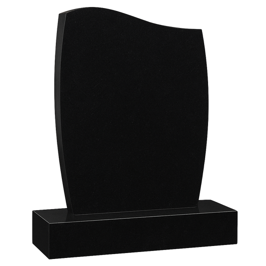 Aria Half Ogee Headstone with Barrelled Sides, granite memorial by Magic Memorials, MM023