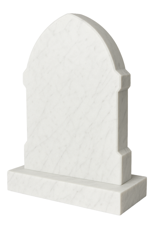 Cathedral Gothic Arch Headstone with Chamfered Ends, granite memorial by Magic Memorials, MM022