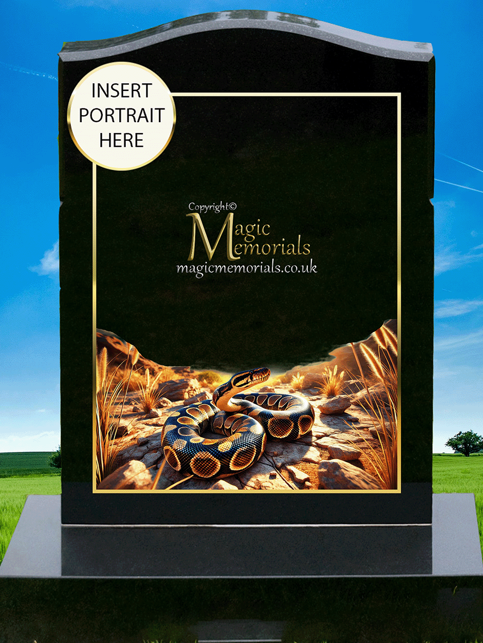 Wild animal memorial headstone crafted from premium granite, featuring a beautifully detailed engraving of a lion, tiger, or wolf. A powerful tribute for wildlife enthusiasts and those who admired nature’s most majestic creatures.