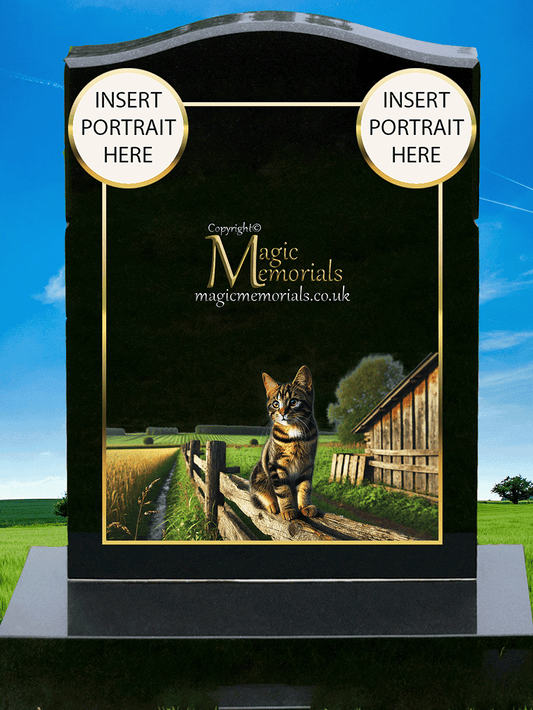 Honour a tabby cat lover with a personalised granite memorial headstone. Featuring high-resolution tabby images and custom inscriptions, this heartfelt tribute is fully customisable with UK-wide delivery available.