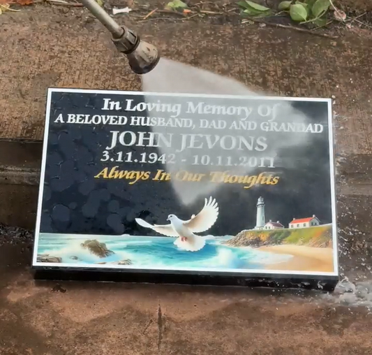 Jet Washing One of Our Headstones – The Ultimate Durability Test