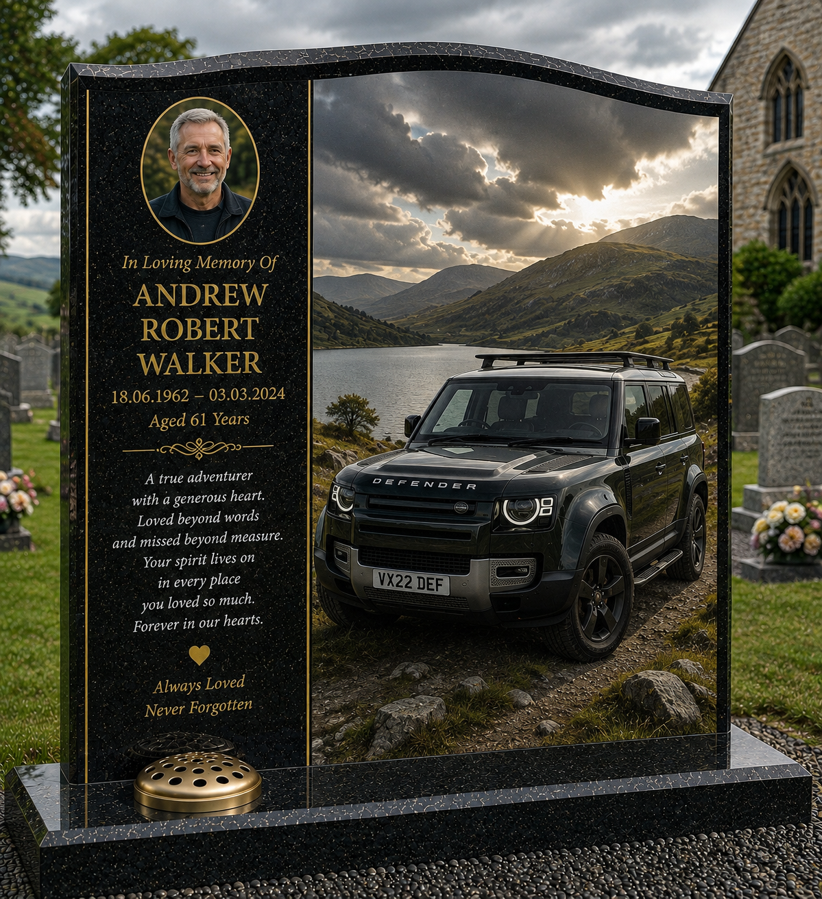 Land Rover & 4x4 Memorial Headstones