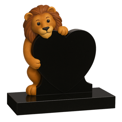 Lion Side-On Heart Children's Memorial | MM251