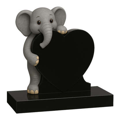 Elephant Side-On Heart Children's Memorial | MM252