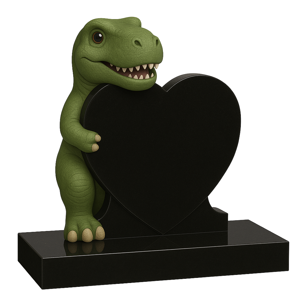 T-rex Side-On Heart Children's Memorial | MM253