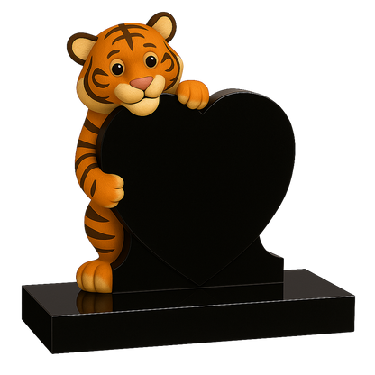Tiger Side-On Heart Children's Memorial | MM254