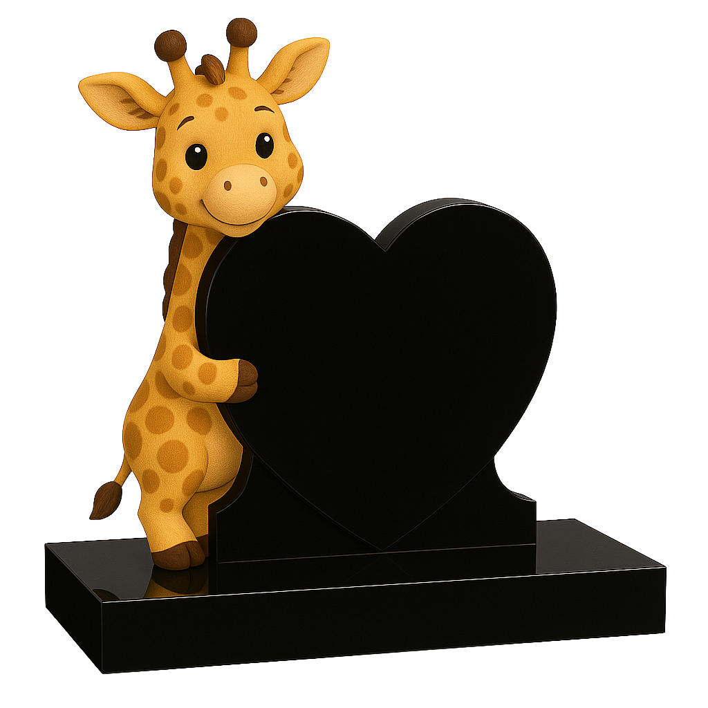 Giraffe Side-On Heart Children's Memorial | MM259