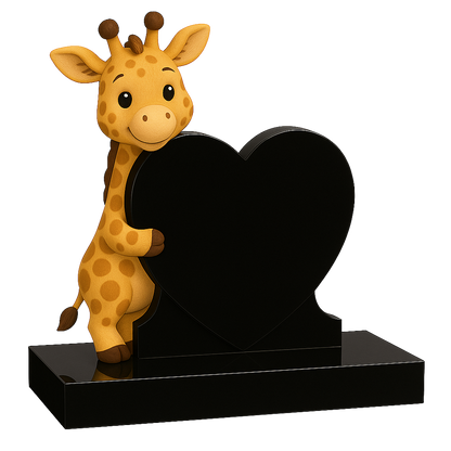 Giraffe Side-On Heart Children's Memorial | MM259