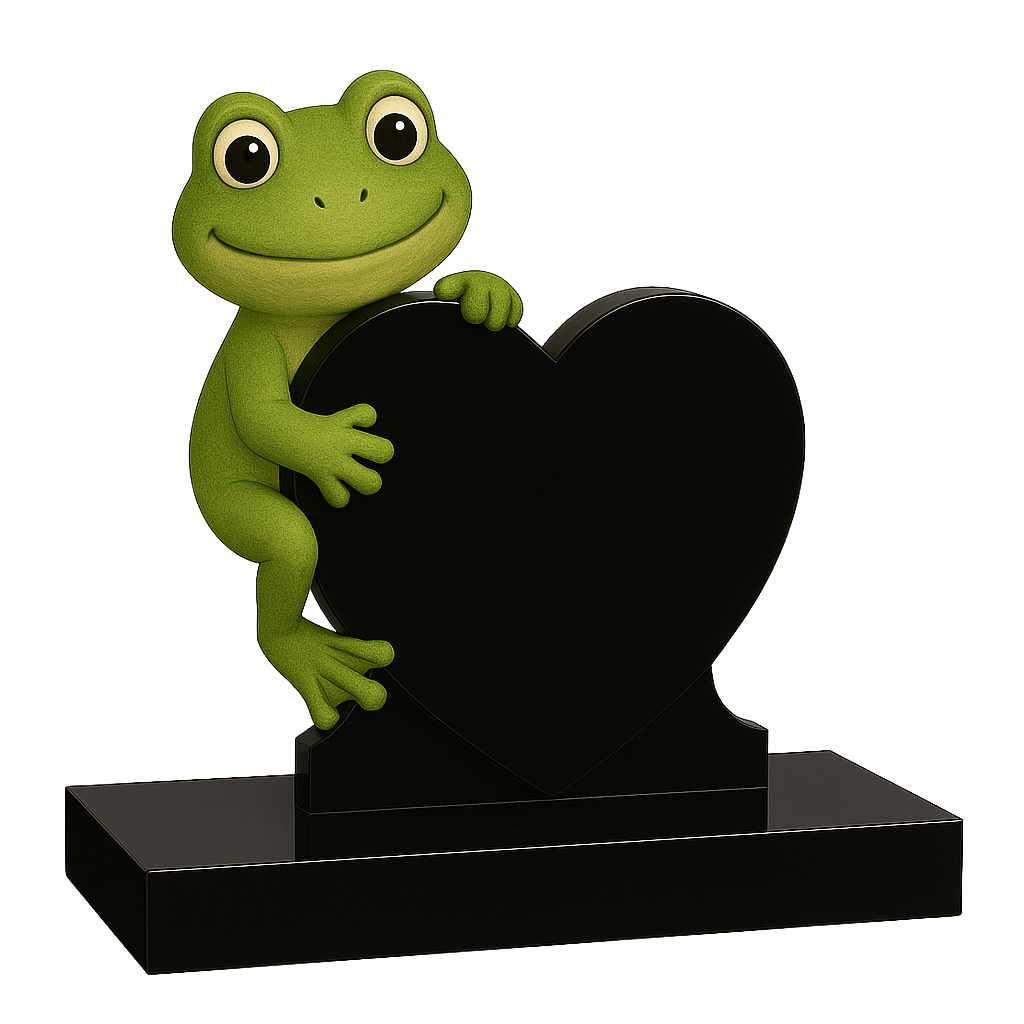 Frog Side-On Heart Children's Memorial | MM260