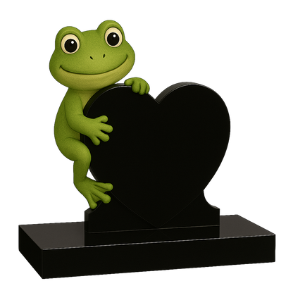 Frog Side-On Heart Children's Memorial | MM260