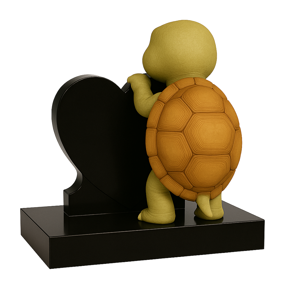 Tortoise Side-On Heart Children's Memorial | MM261