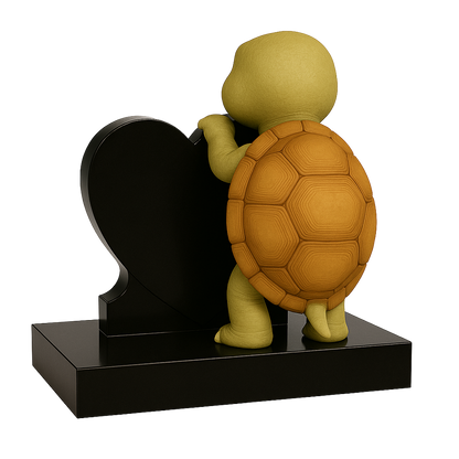 Tortoise Side-On Heart Children's Memorial | MM261