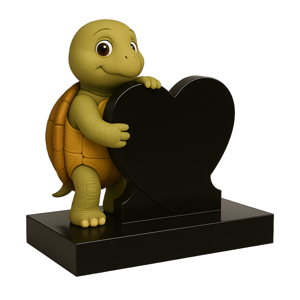 Tortoise Side-On Heart Children's Memorial | MM261
