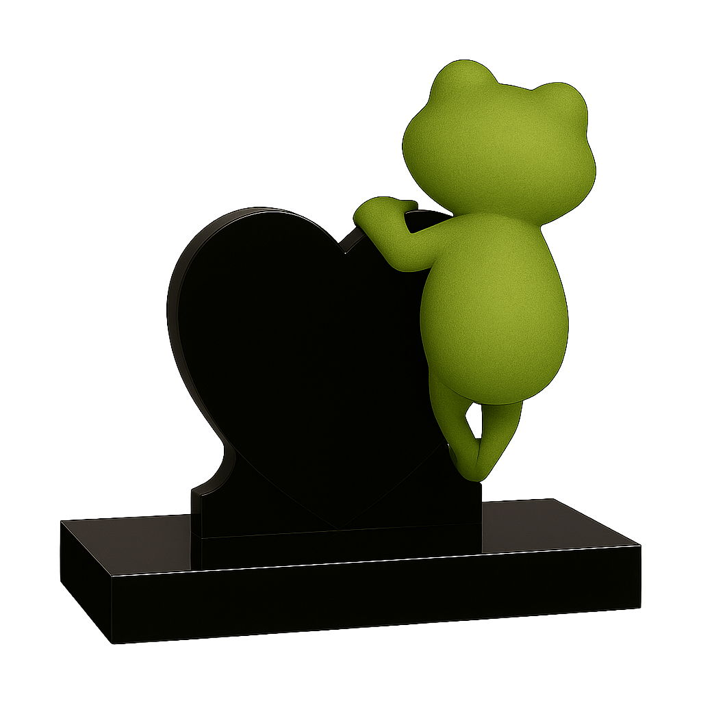 Frog Side-On Heart Children's Memorial | MM260