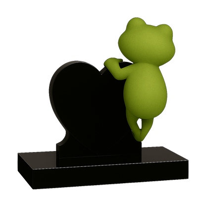 Frog Side-On Heart Children's Memorial | MM260
