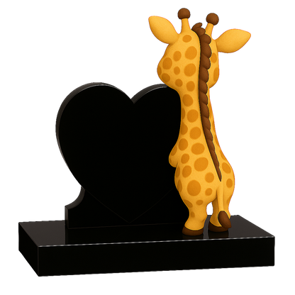 Giraffe Side-On Heart Children's Memorial | MM259