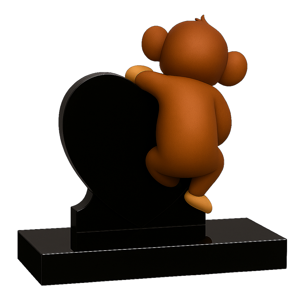 Monkey Side-On Heart Children's Memorial | MM258
