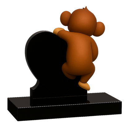 Monkey Side-On Heart Children's Memorial | MM258