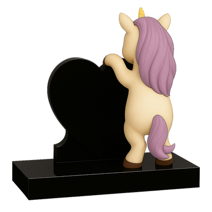 Unicorn Side-On Heart Children's Memorial | MM257