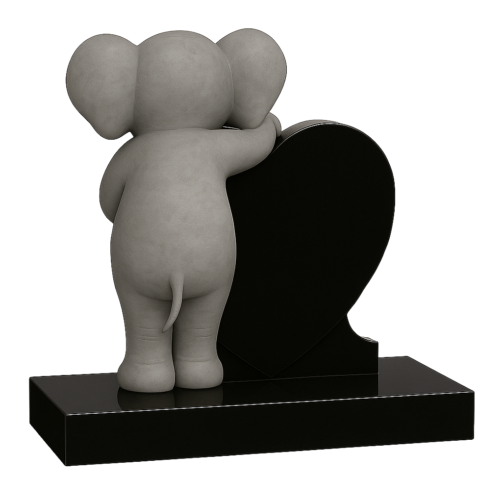 Elephant Side-On Heart Children's Memorial | MM252