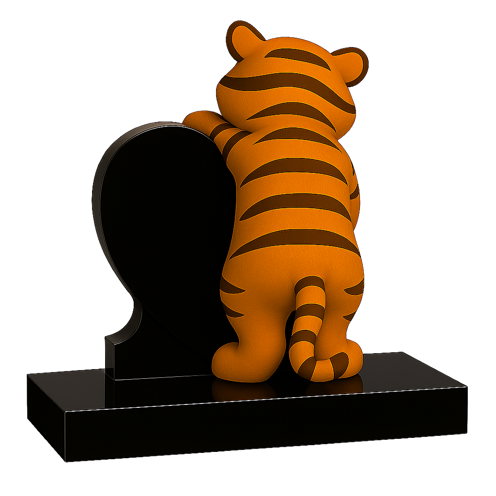 Tiger Side-On Heart Children's Memorial | MM254
