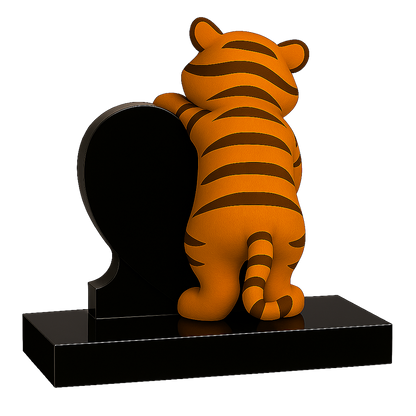 Tiger Side-On Heart Children's Memorial | MM254