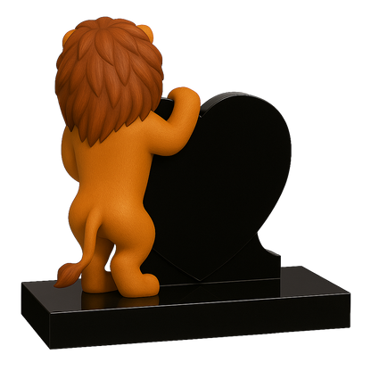 Lion Side-On Heart Children's Memorial | MM251