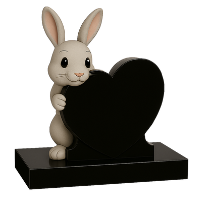 Rabbit Side-On Heart Children's Memorial | MM255