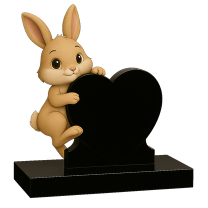 Rabbit Side-On Heart Children's Memorial | MM255