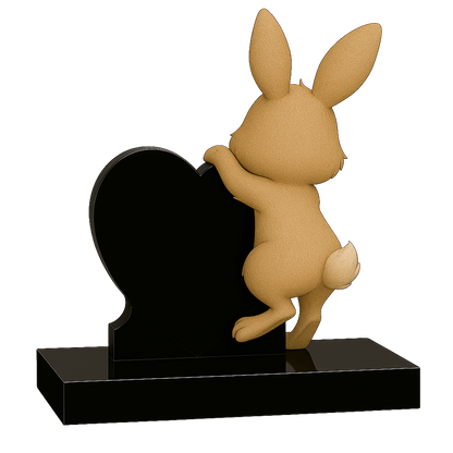 Rabbit Side-On Heart Children's Memorial | MM255