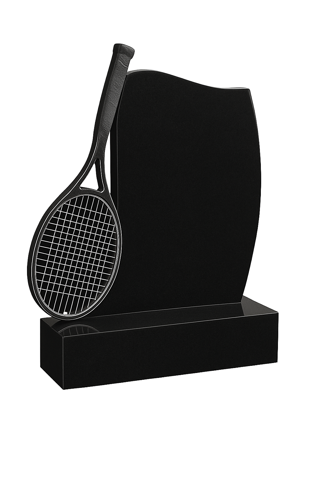 3D Tennis Granite Headstone with Rackets and Ball | MM269